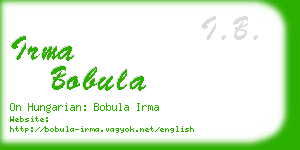 irma bobula business card